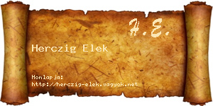 Herczig Elek névjegykártya