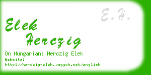 elek herczig business card